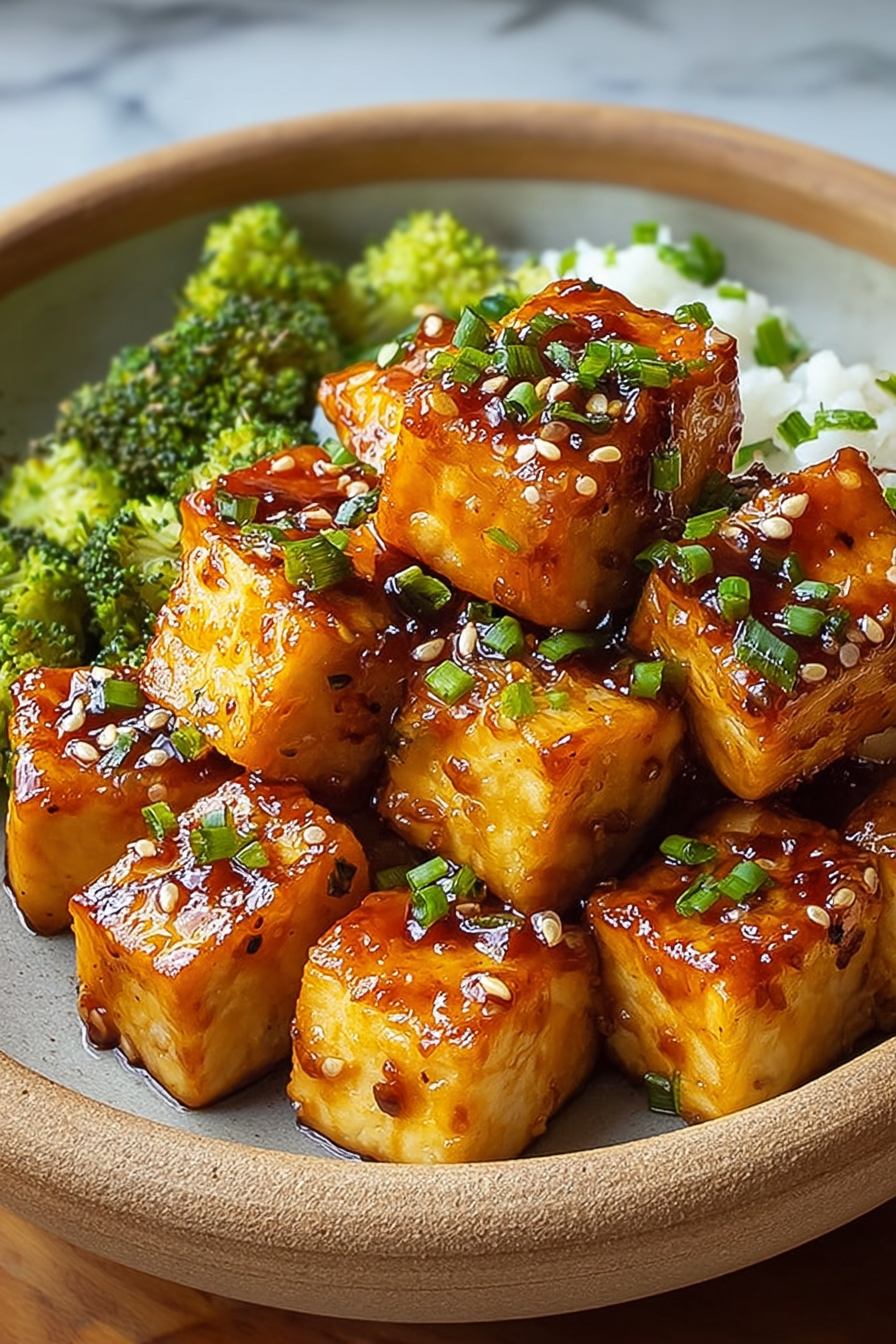 Easy Crispy Sticky Tofu