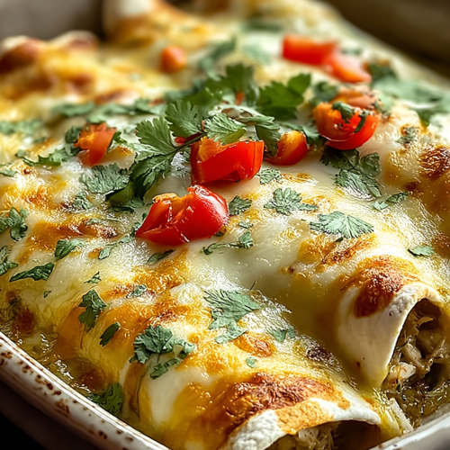 Easy Green Chili Chicken Enchiladas