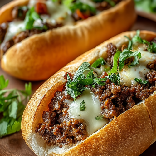 Easy Ground Beef Cheesesteak