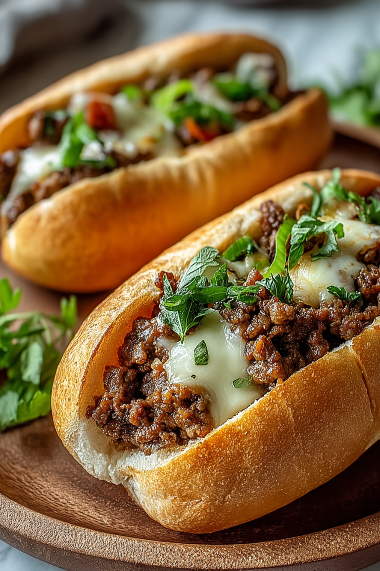 Easy Ground Beef Cheesesteak