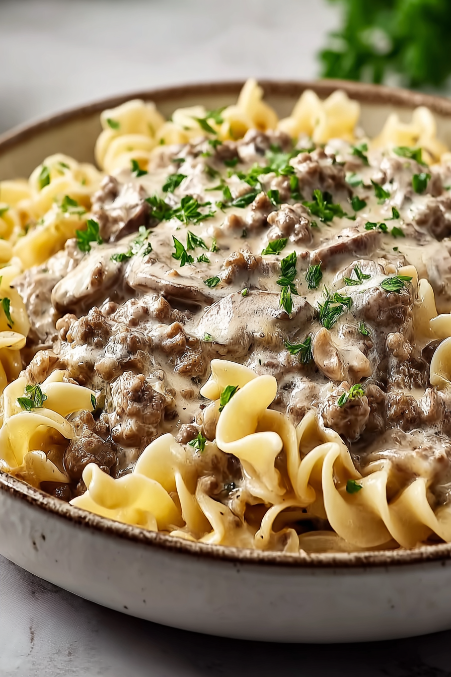 Easy Ground Beef Stroganoff