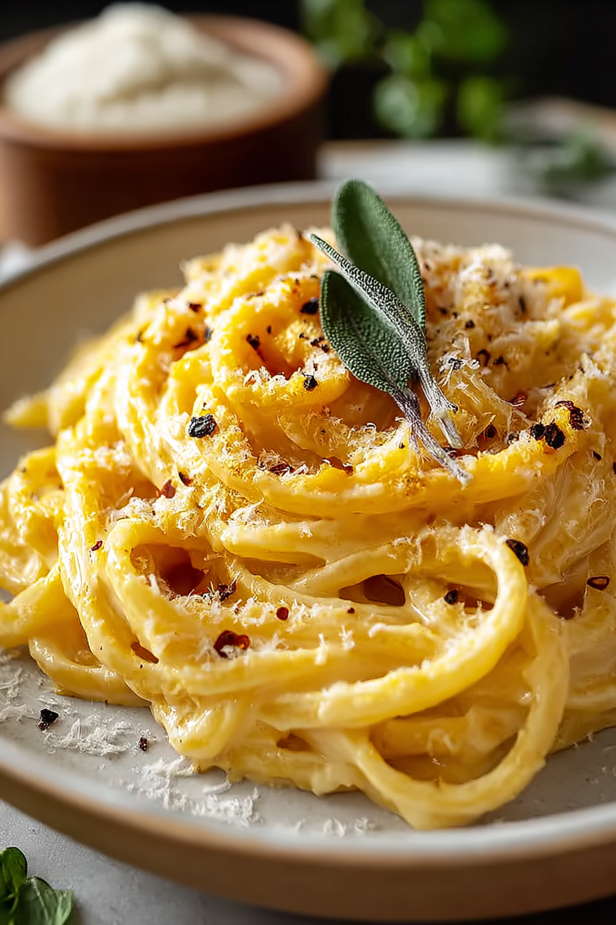 Easy Pumpkin Alfredo Pasta