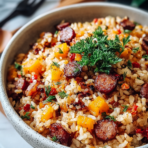 Easy Pumpkin Sausage and Rice