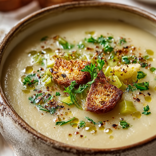 Easy Roasted Celery Potato Soup