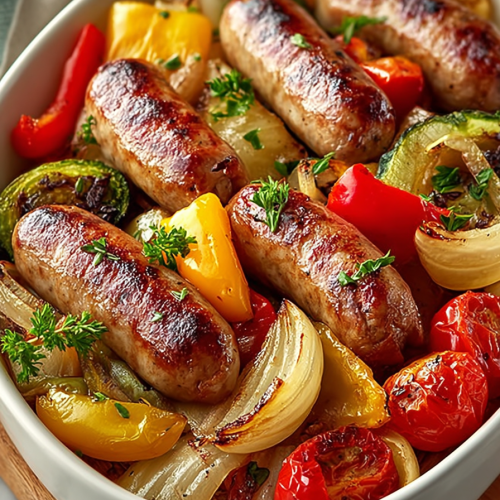 Easy Roasted Sausage and Veggies