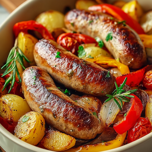 Easy Roasted Sausage and Veggies