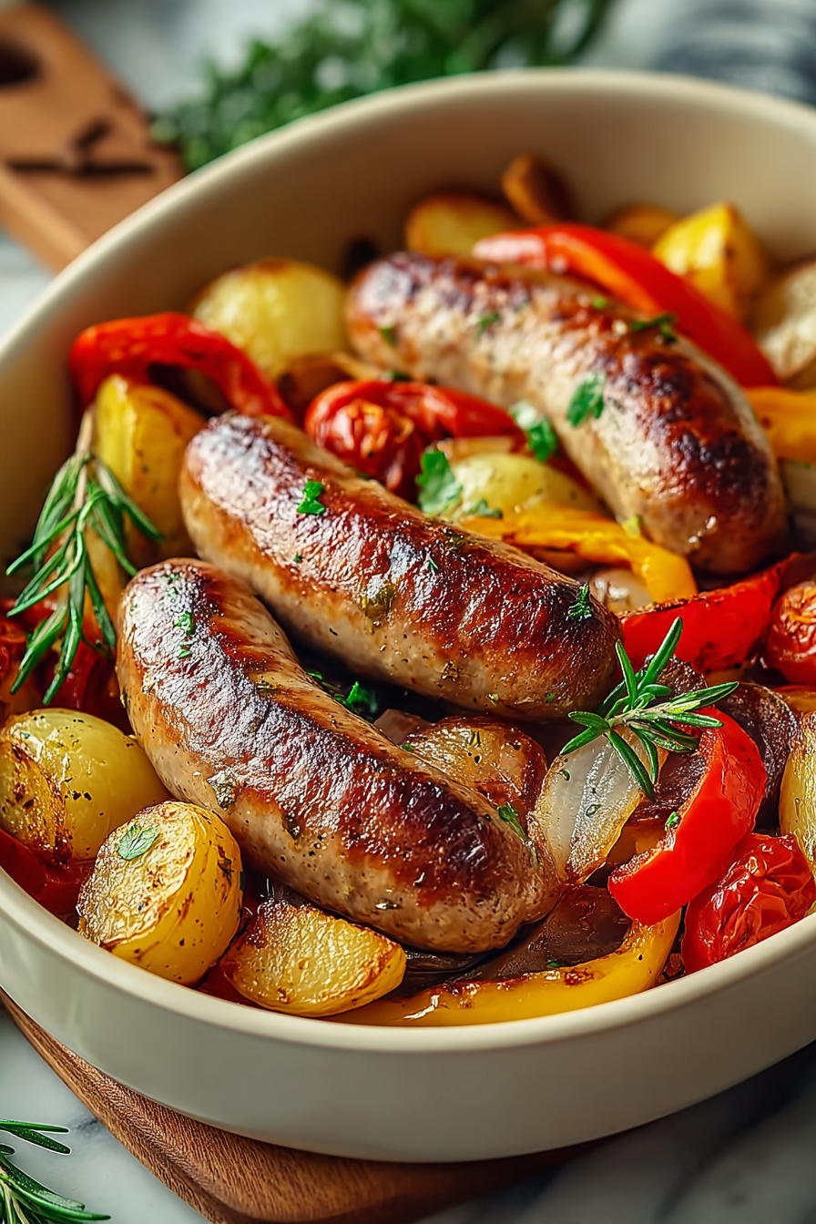 Easy Roasted Sausage and Veggies