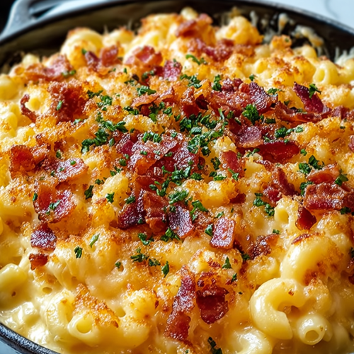 Easy Skillet Bacon Mac Cheese