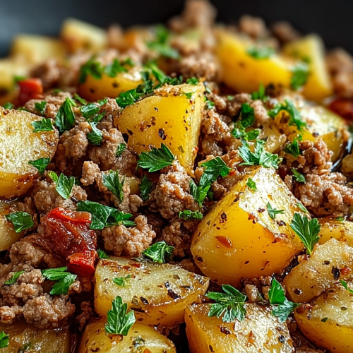 Easy Skillet Ground Turkey Potatoes