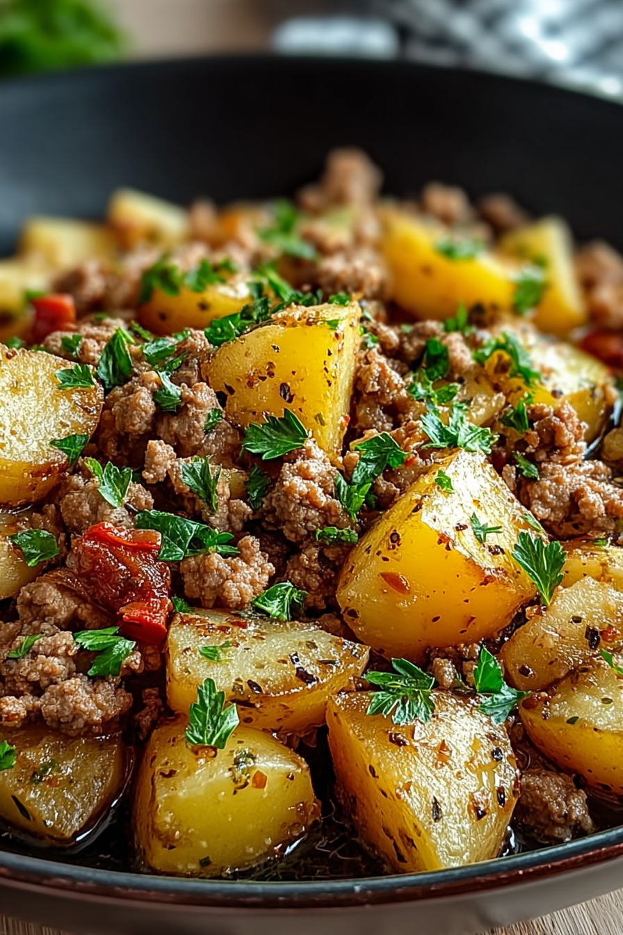 Easy Skillet Ground Turkey Potatoes