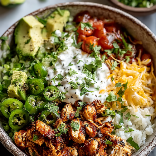 Easy White Chicken Burrito Bowls
