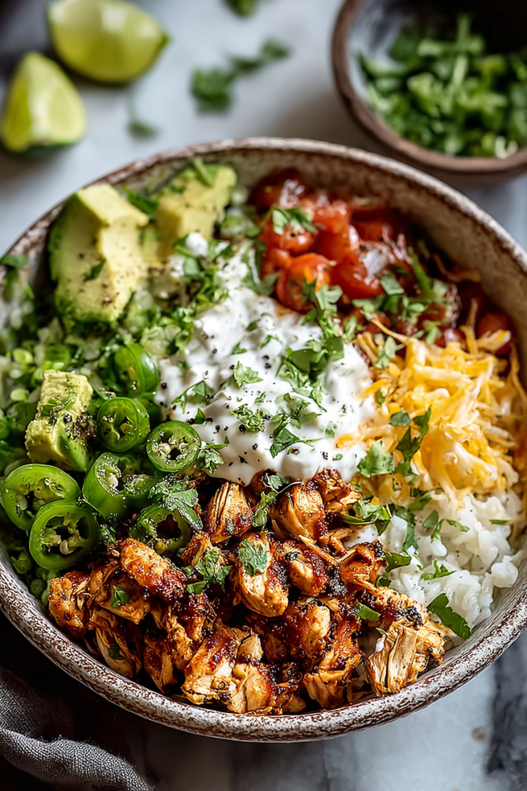 Easy White Chicken Burrito Bowls