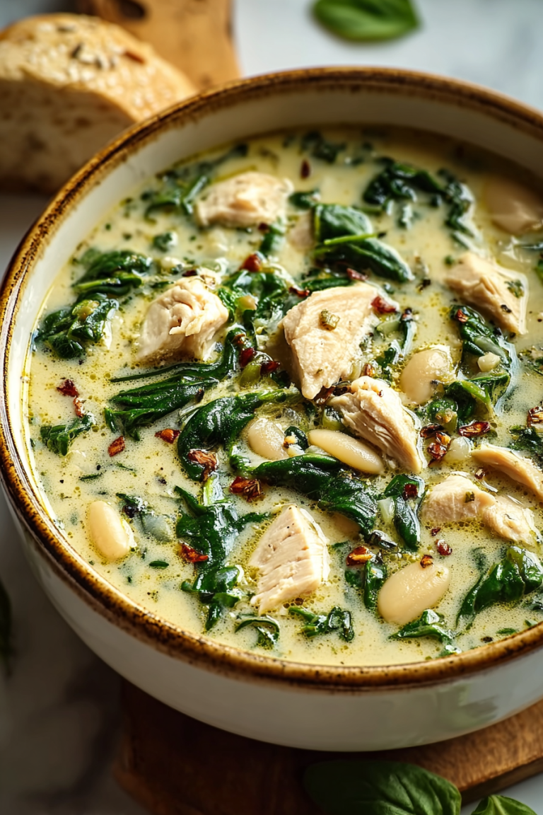 Easy White Chicken Spinach Chili