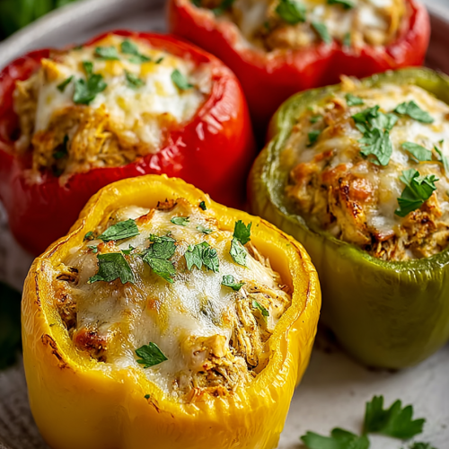 Simple White Chicken Stuffed Peppers