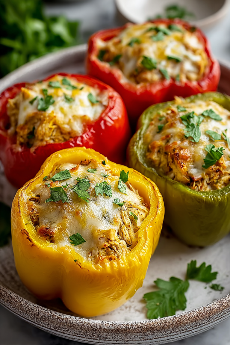 Simple White Chicken Stuffed Peppers